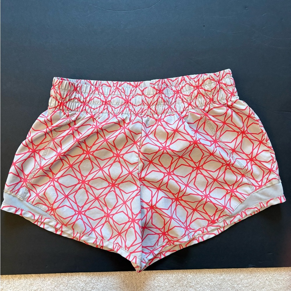 Athletic Works Lined Pink and White Geometric Shorts Girls Size XL 14-16